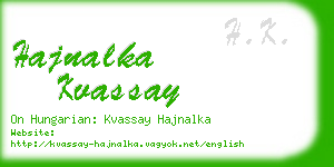 hajnalka kvassay business card